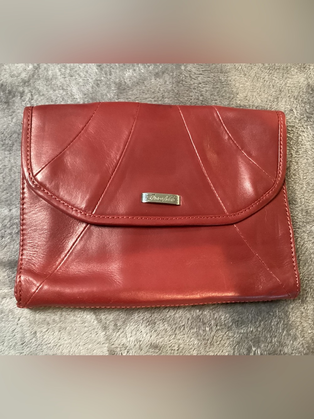 Red Leather Tote and Wallet Set - Women's Handbag - Picture 8 of 16